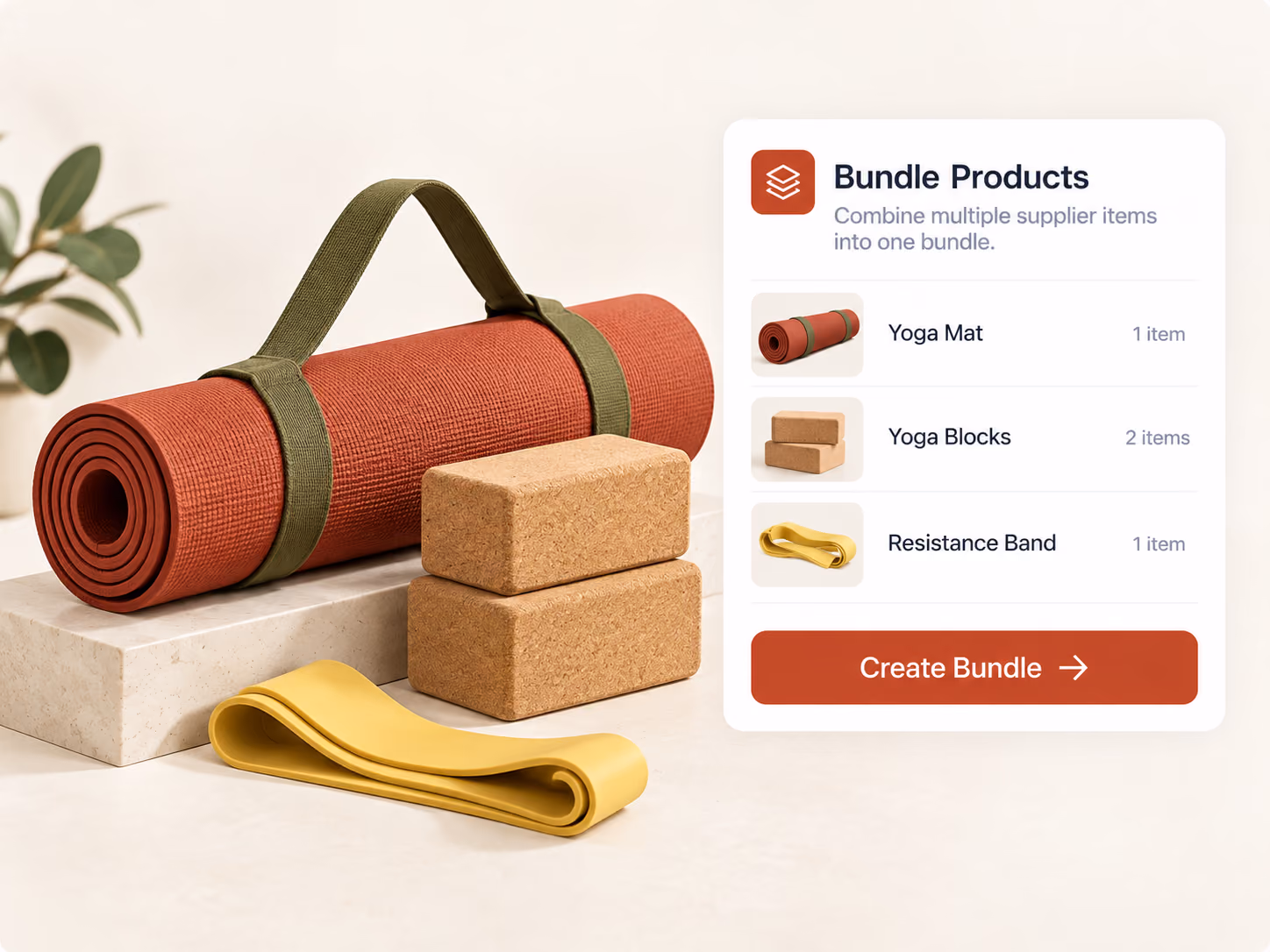 Two supplier products combined into one customer bundle